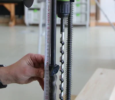 Boordiepte instellen