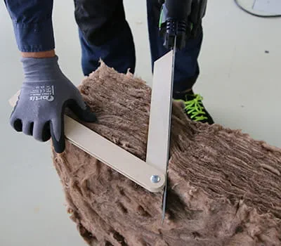 Aanleggen voor de schuine zaagsnede