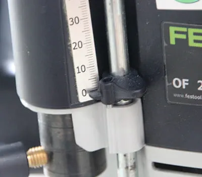 Wijzer van de diepteaanslag op nul zetten