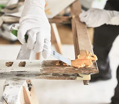 Te repareren plek vullen