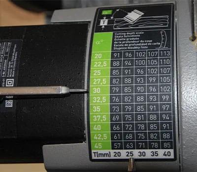 Réglage de la profondeur de moisage