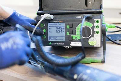 Test van de Planex easy in de servicewerkplaats van Festool