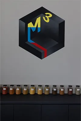 Het logo van het familiebedrijf Müller