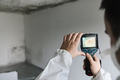 L'écran de la caméra thermique permet de mesurer l'ampleur de l'infestation.