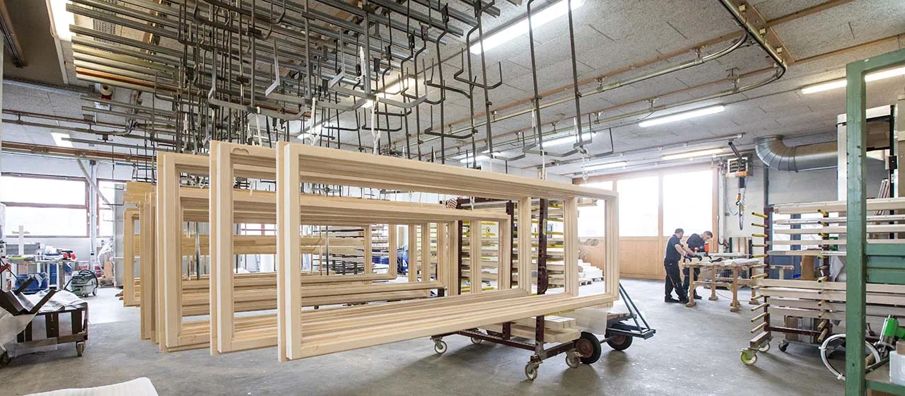 De schrijnwerkerswerkplaats van ‘Vereinigte Holzbaubetriebe’