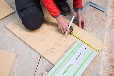 De Festool geleiderail in actie